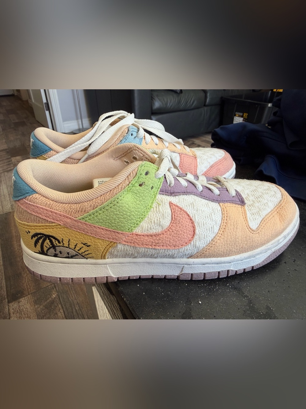 Nike Women’s Pastel Multi-Panel Low-Top Sneakers — Peach Pink Green Purple Cream